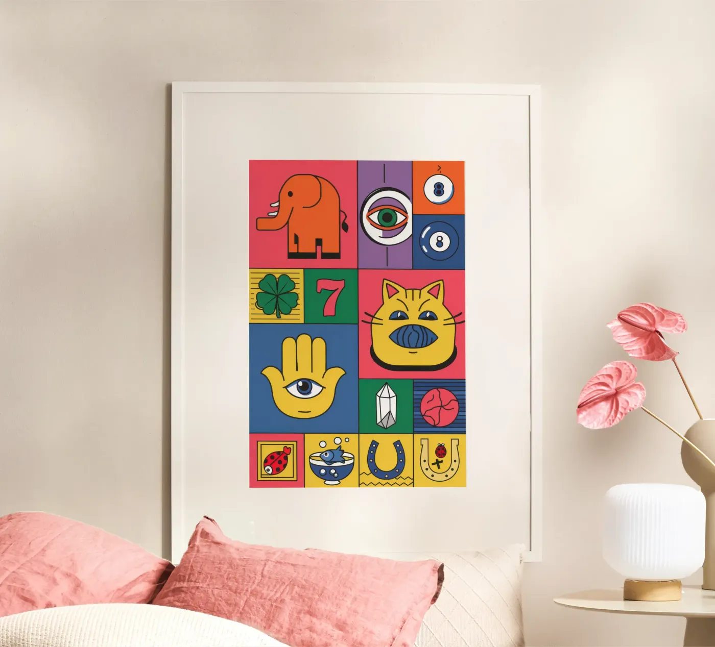 Eclectisch Fortuinraster poster van Arcane Lines