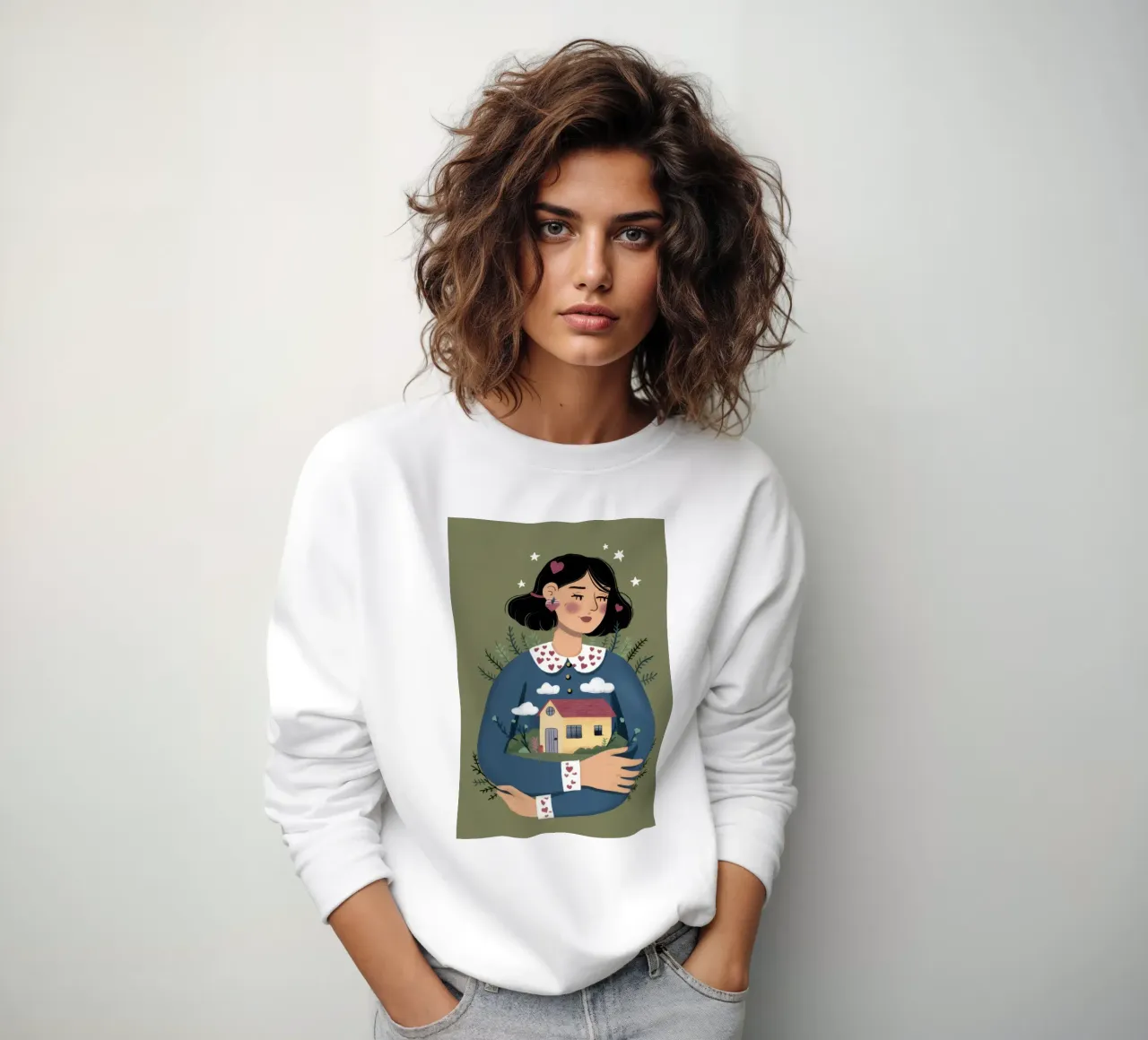 Halten eines Tiny House Sweatshirt von Marigold Tiga