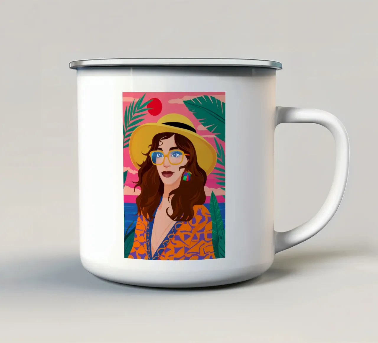 Stile del cappello estivo tazza in smalto da Sentinel Glow