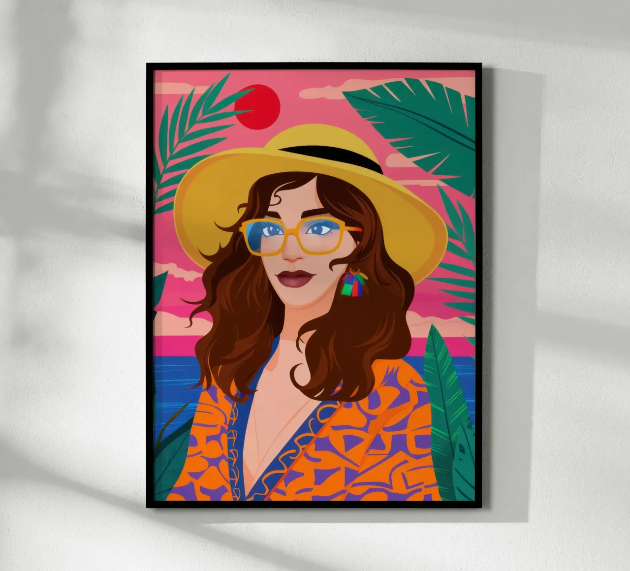 Stile del cappello estivo poster con telaio in alluminio da Sentinel Glow