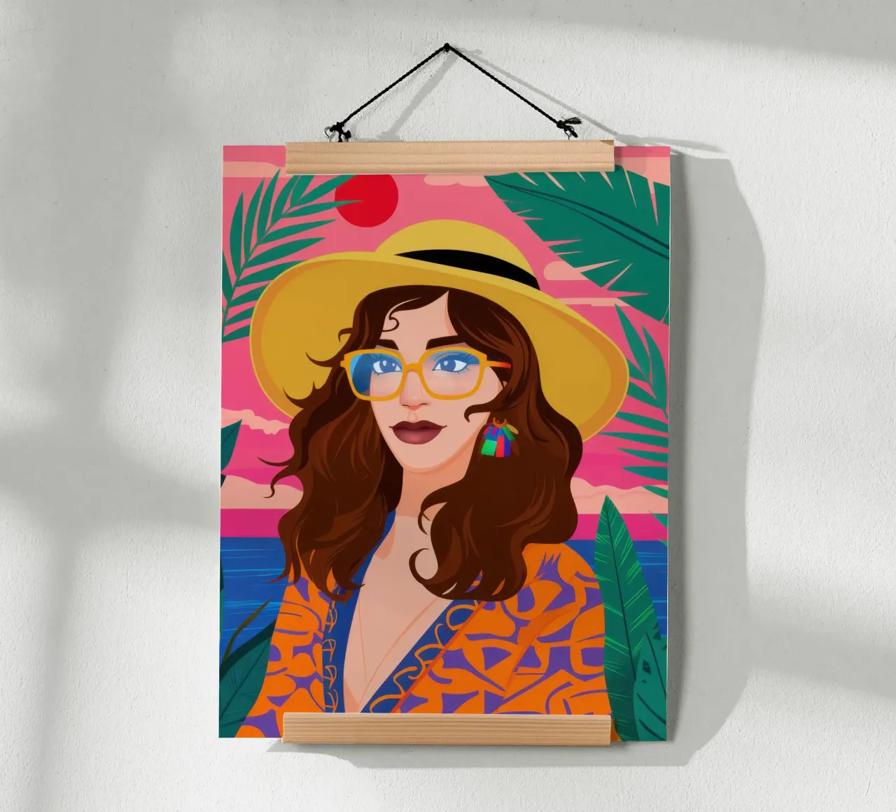 Stile del cappello estivo poster con telaio in alluminio da Sentinel Glow