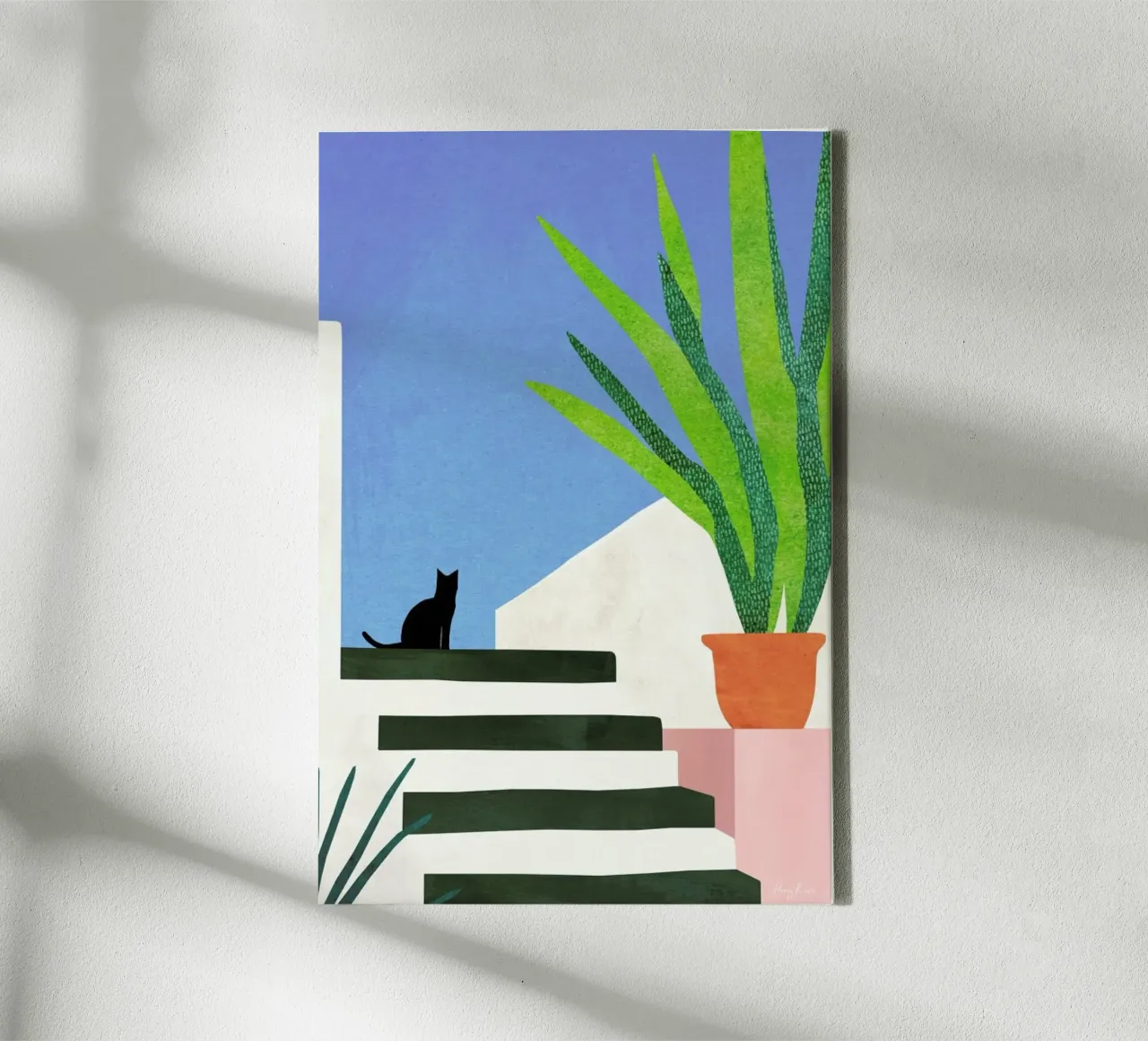 Cat in Greece canvas by Henry Rivers