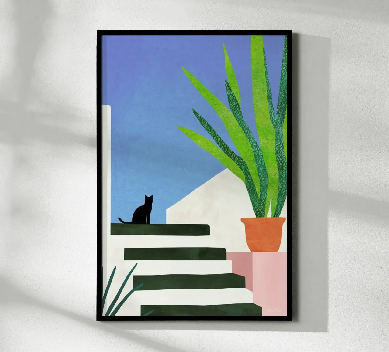 Cat in Greece hahnemühle by Henry Rivers