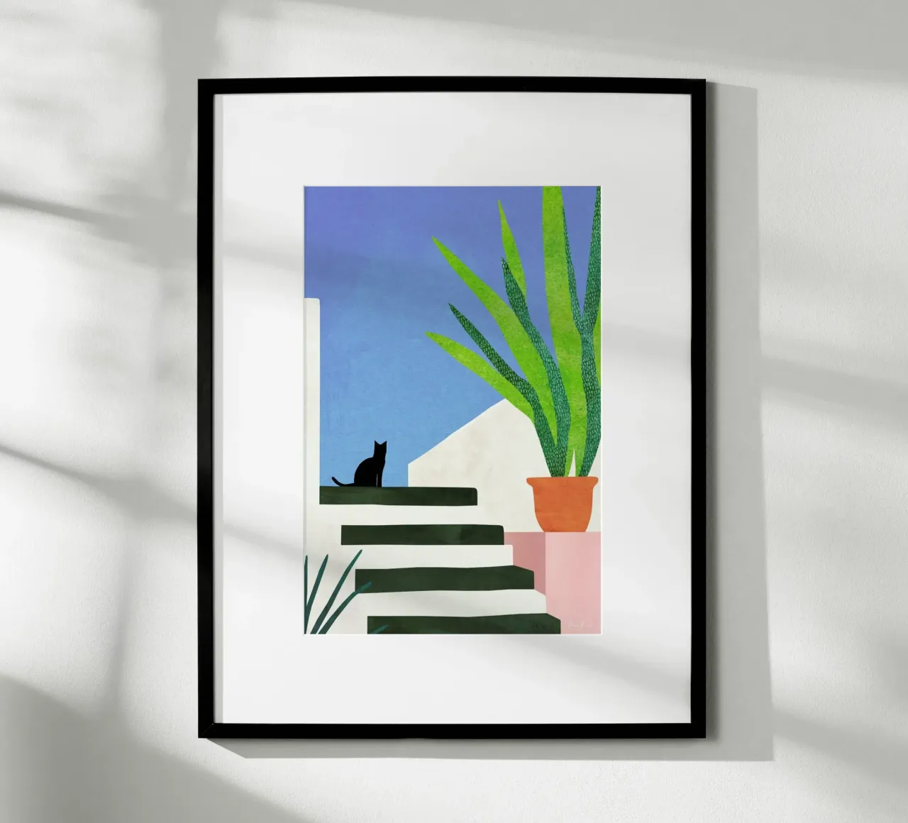 Cat in Greece hahnemühle by Henry Rivers