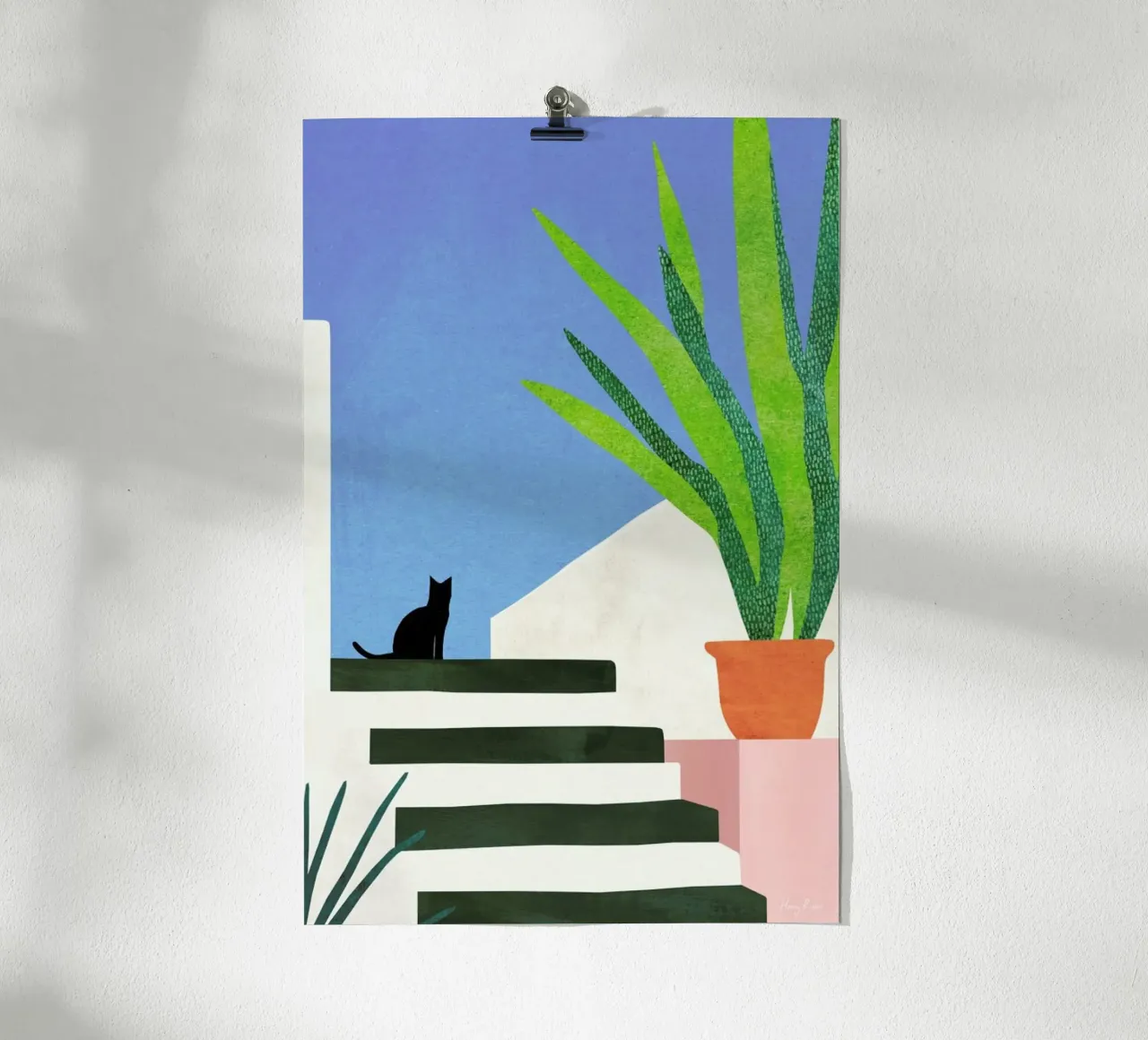 Cat in Greece hahnemühle by Henry Rivers