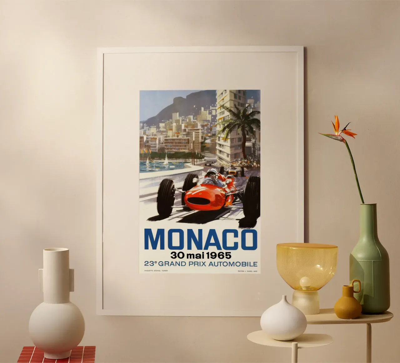 Gran Premio di Monaco 1965 carta hahnemühle da Hitspost