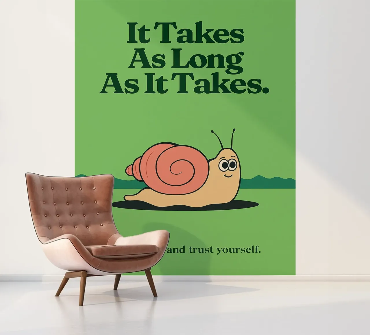 Funny Snail it takes as long as it takes photo wallpaper by oneone