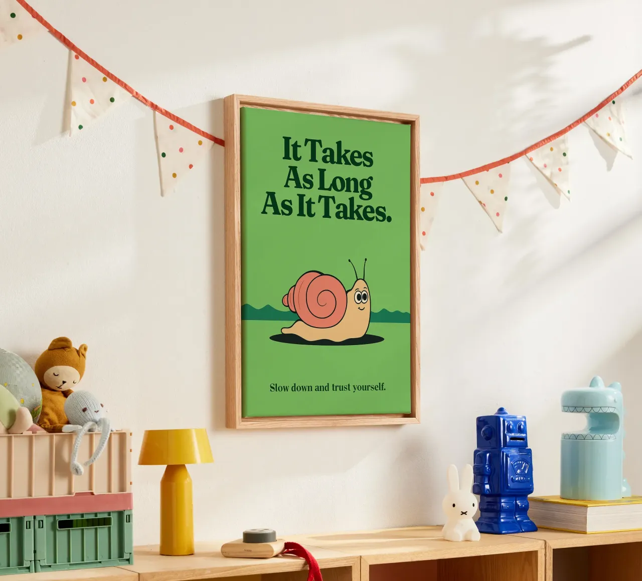 Funny Snail it takes as long as it takes canvas by oneone