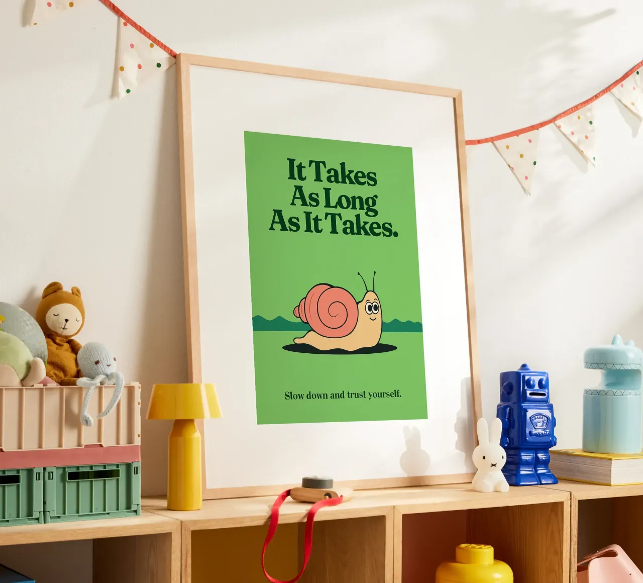 Funny Snail it takes as long as it takes hahnemühle by oneone
