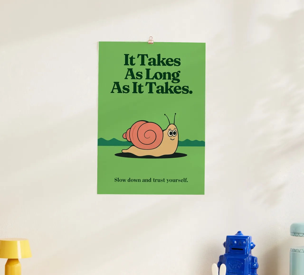 Funny Snail it takes as long as it takes hahnemühle by oneone