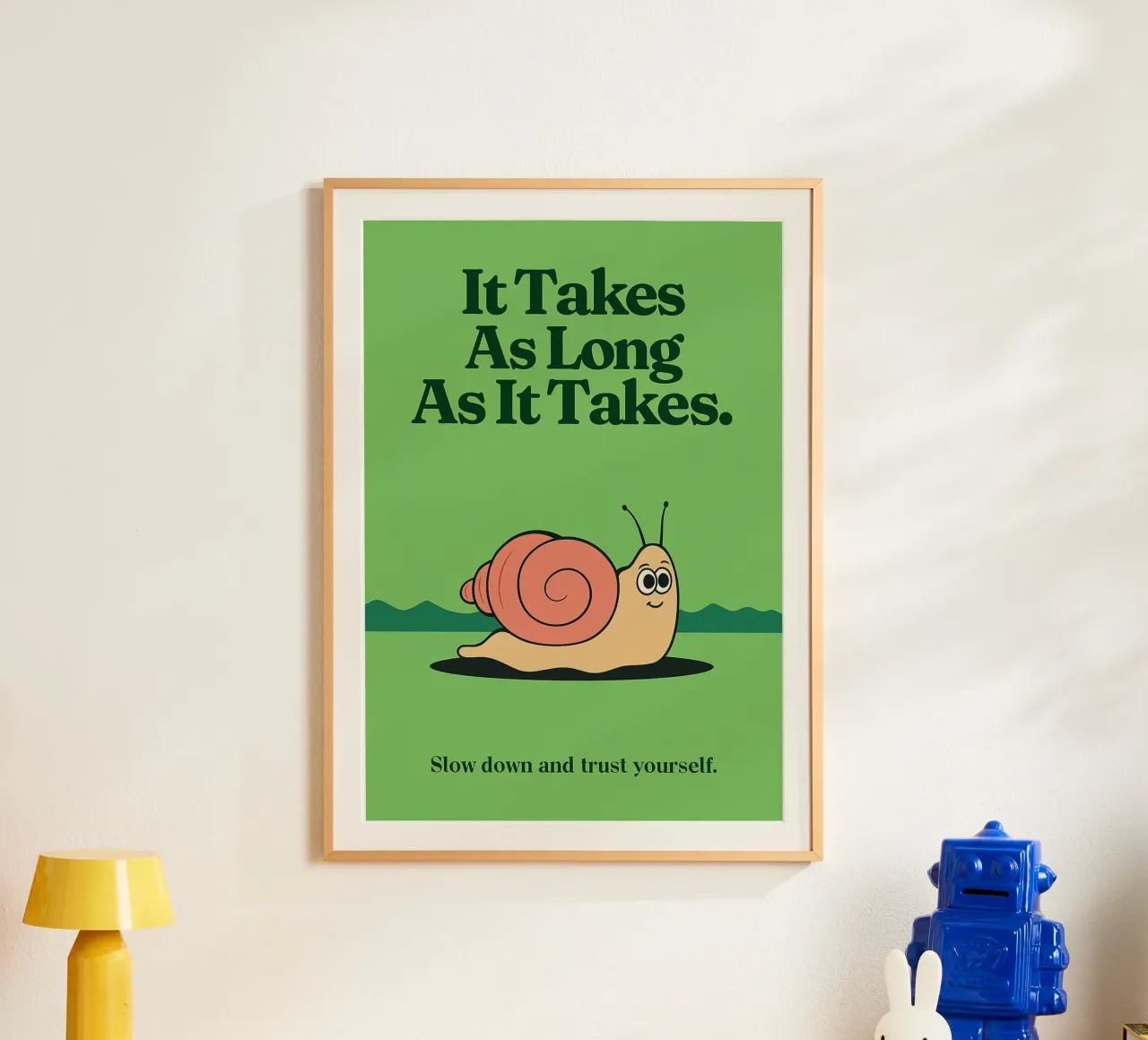 Funny Snail it takes as long as it takes hahnemühle by oneone