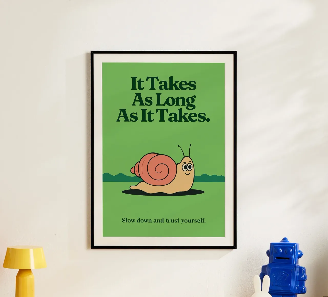 Funny Snail it takes as long as it takes hahnemühle by oneone