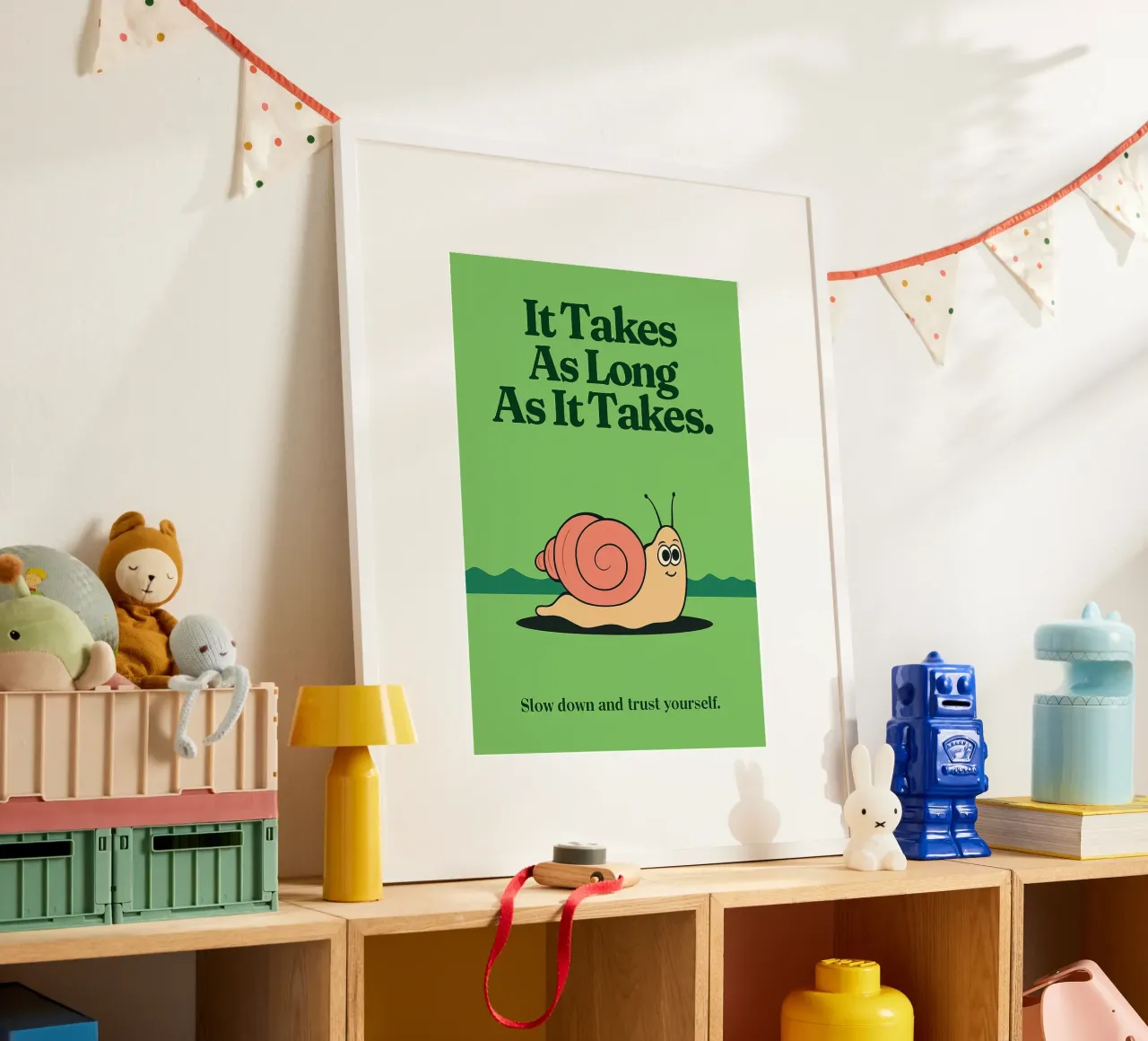 Funny Snail it takes as long as it takes hahnemühle by oneone