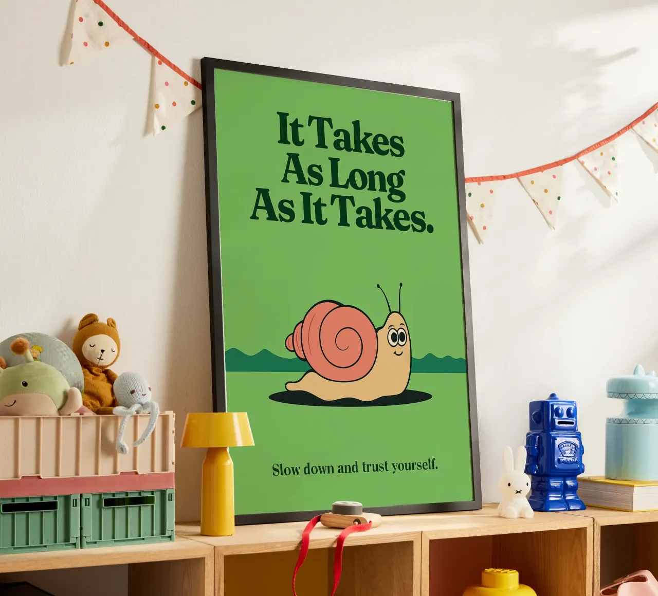 Funny Snail it takes as long as it takes hahnemühle by oneone
