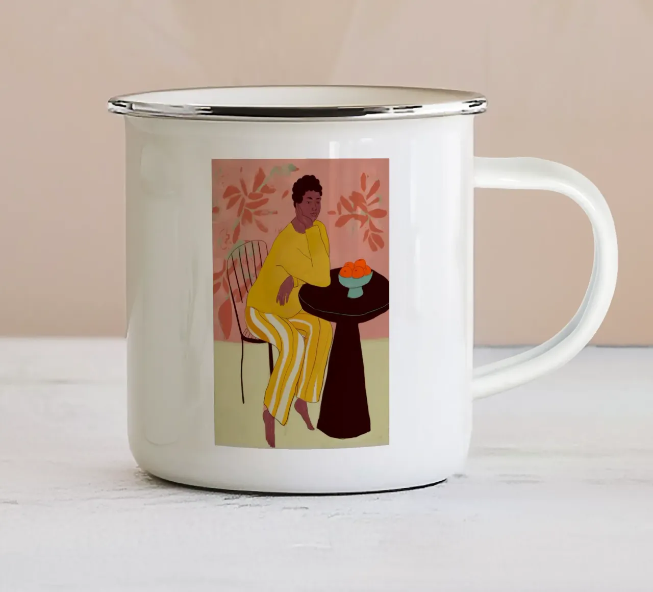 Combinaison jaune Gathering mug en émail de Marigold Tiga