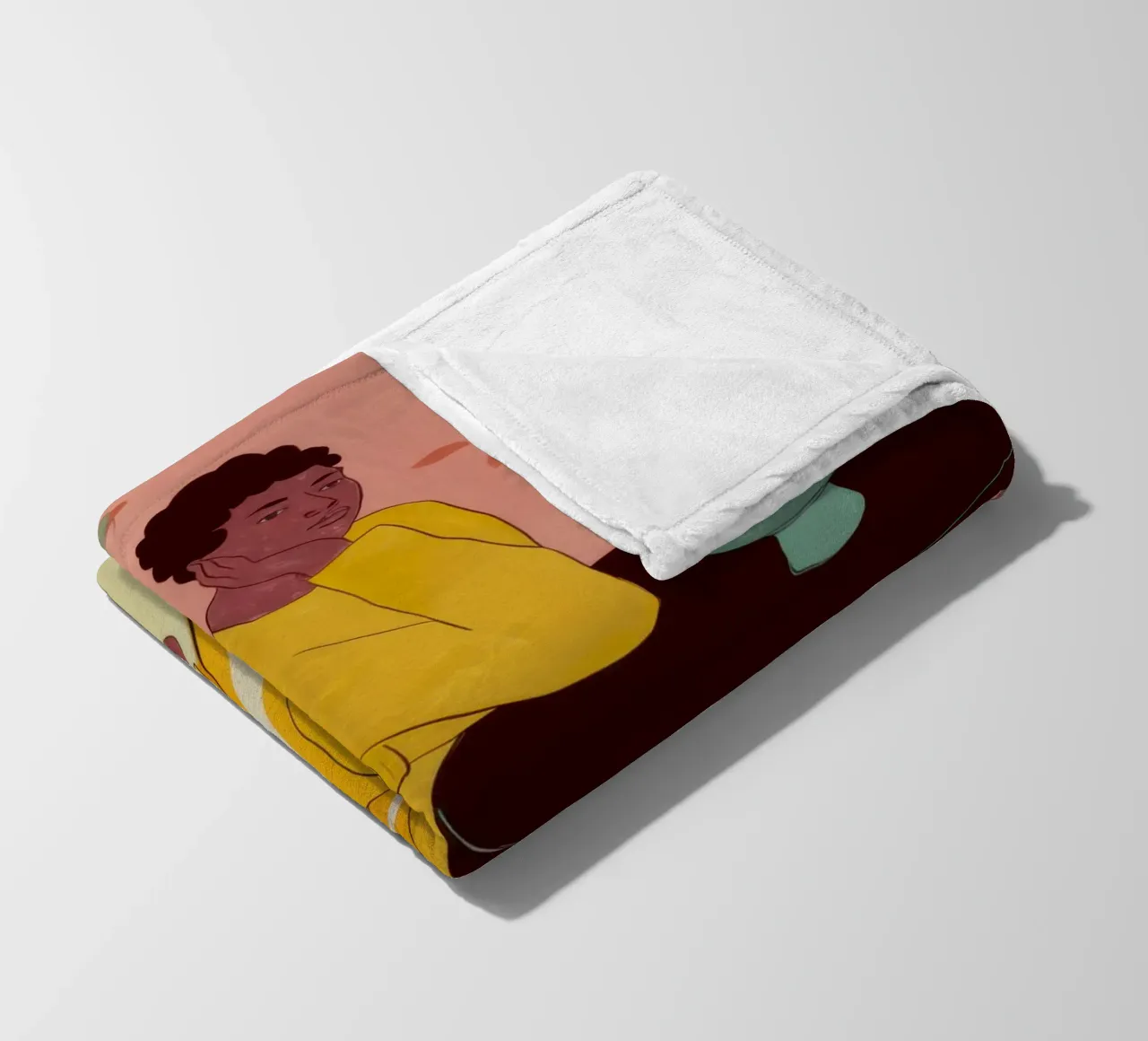 Yellow Jumpsuit Gathering fleece blanket by Marigold Tiga