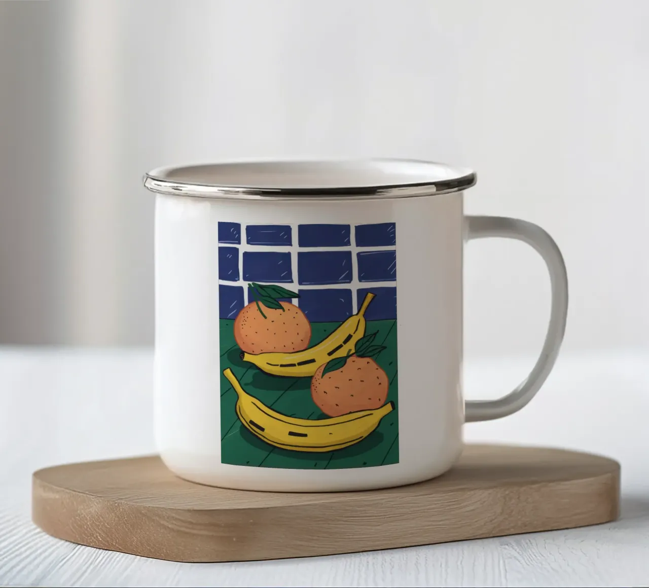 Natura morta di banane tazza in smalto da Sentinel Glow