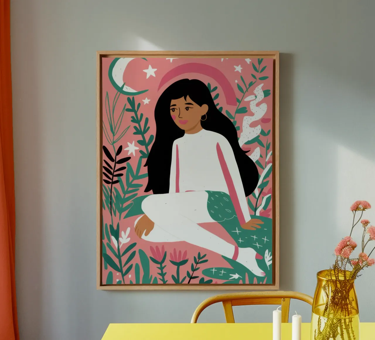 Celestial Self Embrace Leinwand mit Schattenfugenrahmen von Pale Aura