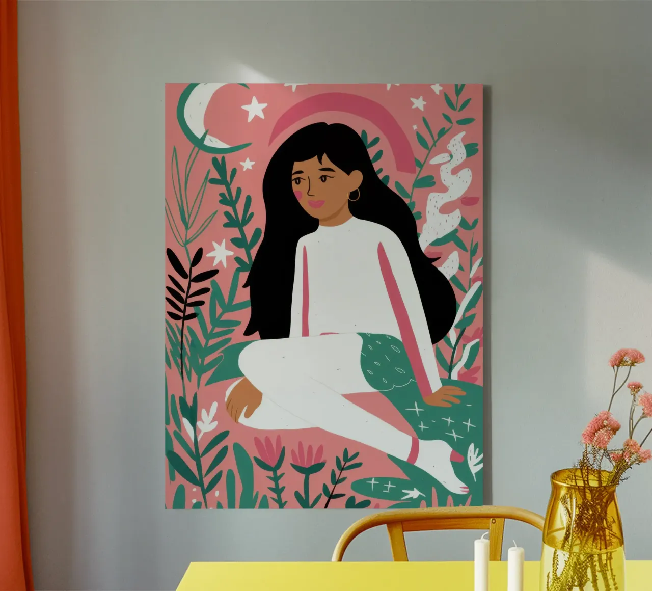 Celestial Self Embrace Leinwand mit Schattenfugenrahmen von Pale Aura