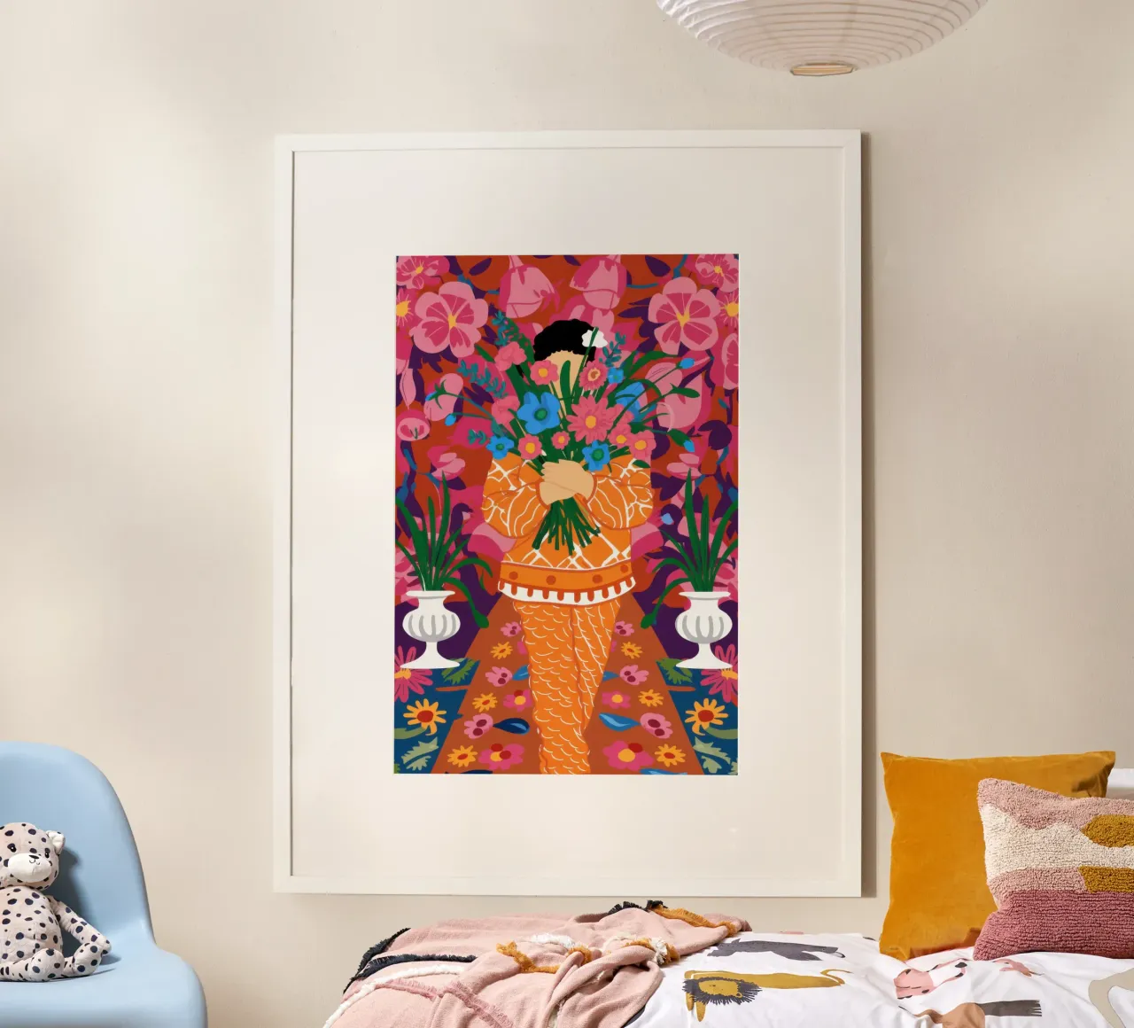 Mujer con ramo de flores poster de Marigold Tiga