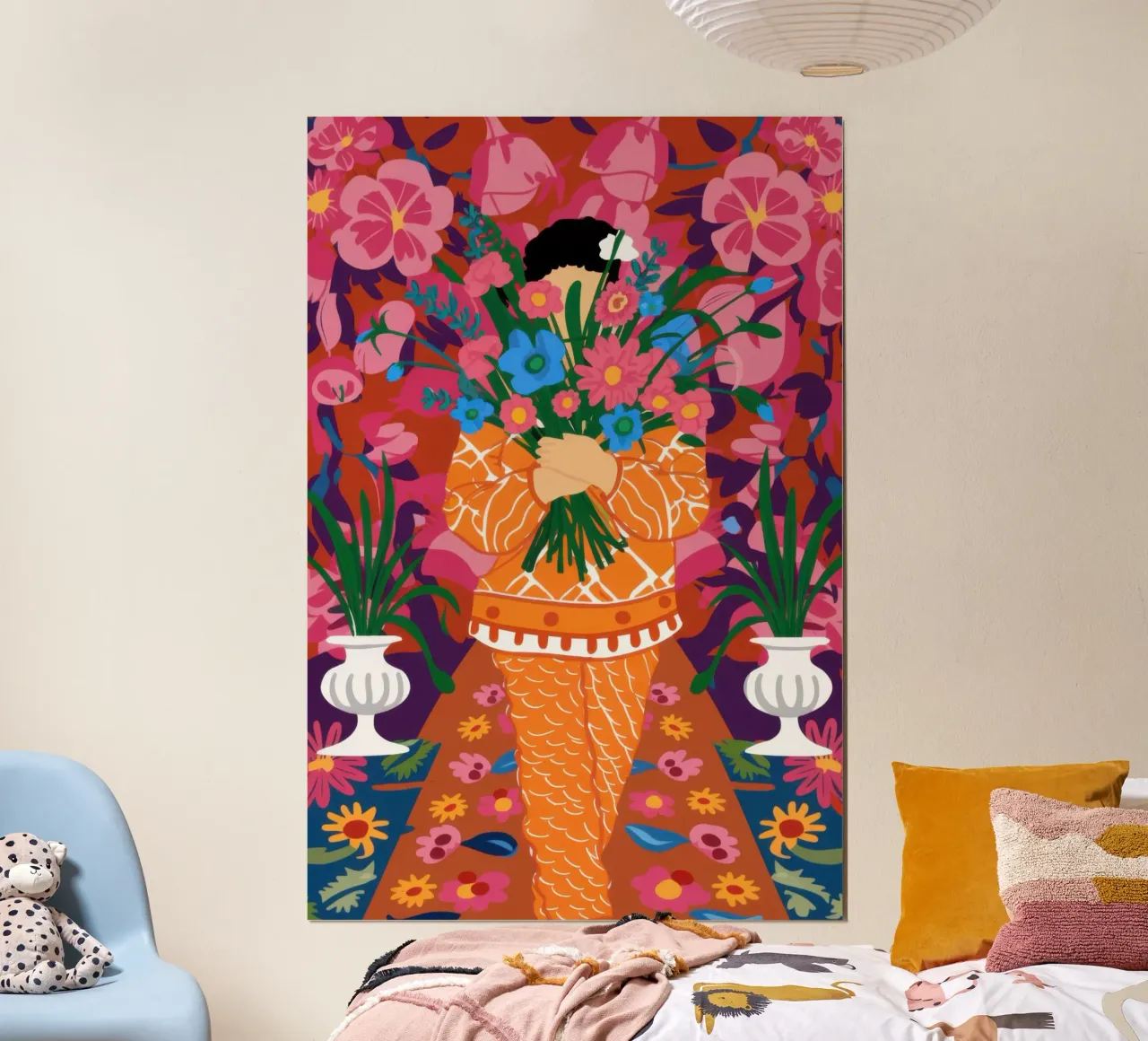 Mujer con ramo de flores poster de Marigold Tiga