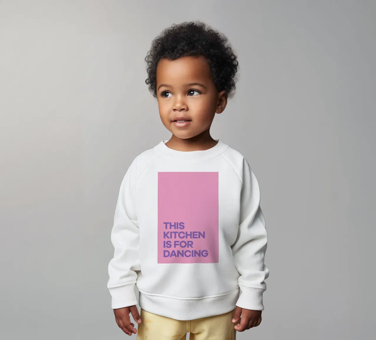 This Kitchen is for Dancing Purple baby sweatshirt by Pure
