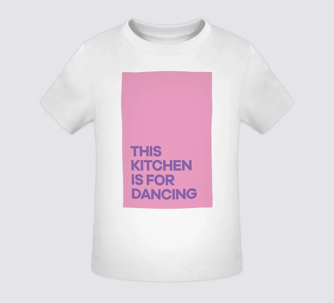 This Kitchen is for Dancing Purple baby t-shirt by Pure