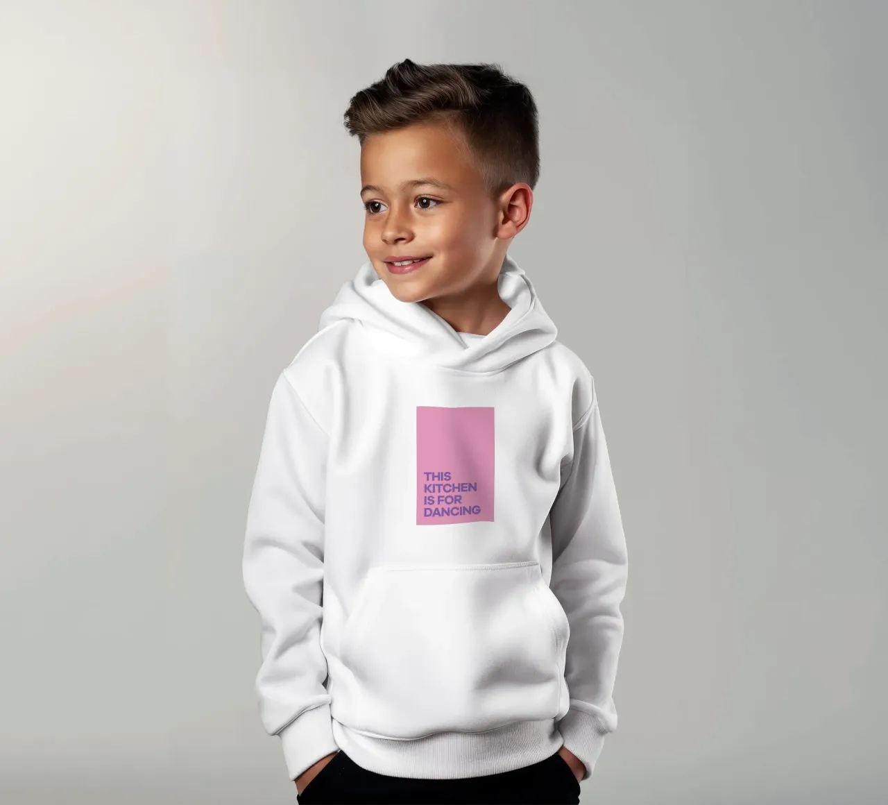 This Kitchen is for Dancing Purple kids hoodie by Pure