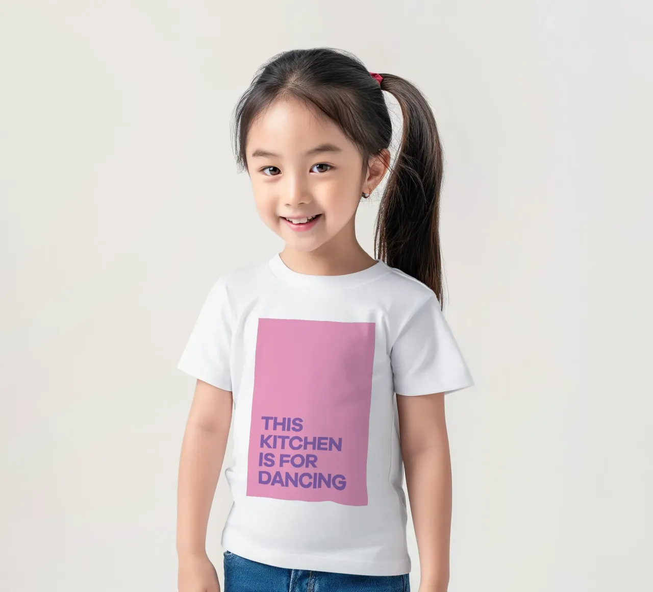 This Kitchen is for Dancing Purple kids t-shirt by Pure
