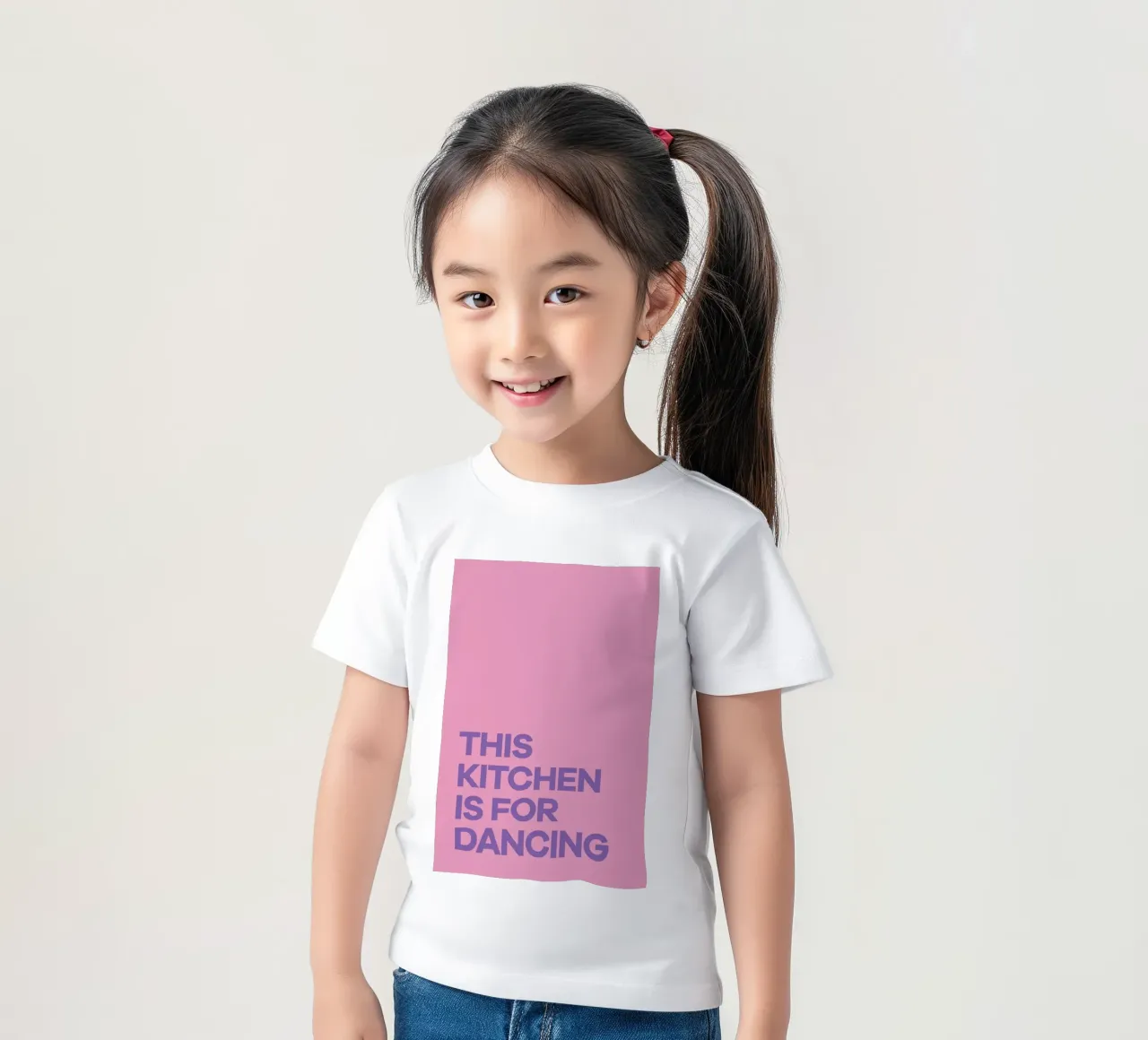 This Kitchen is for Dancing Purple kids t-shirt by Pure