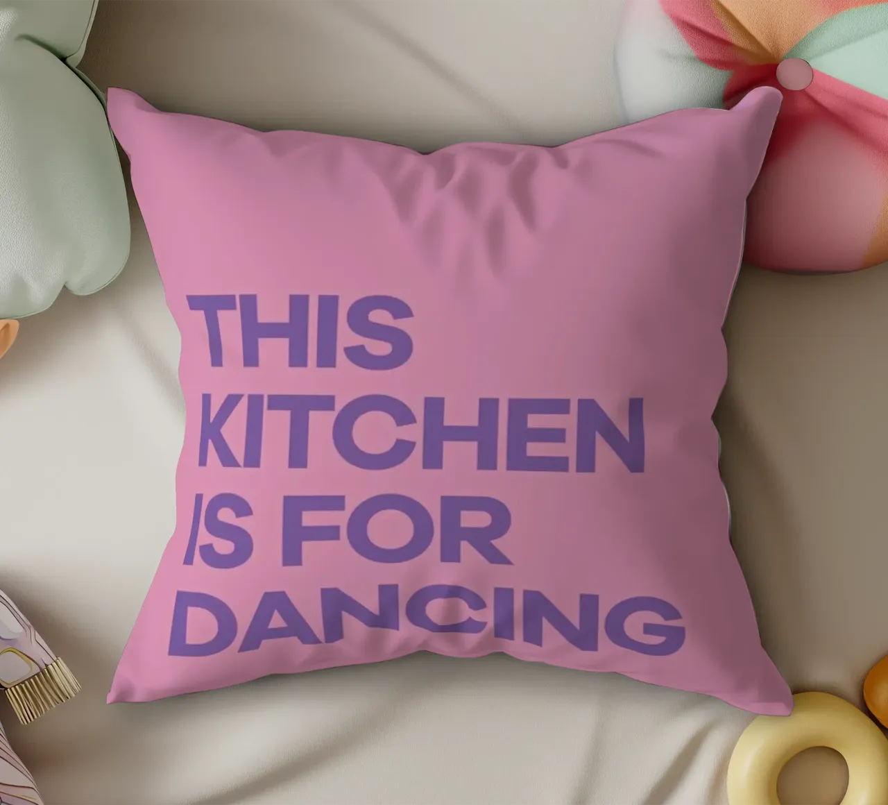 This Kitchen is for Dancing Purple kussen van Pure
