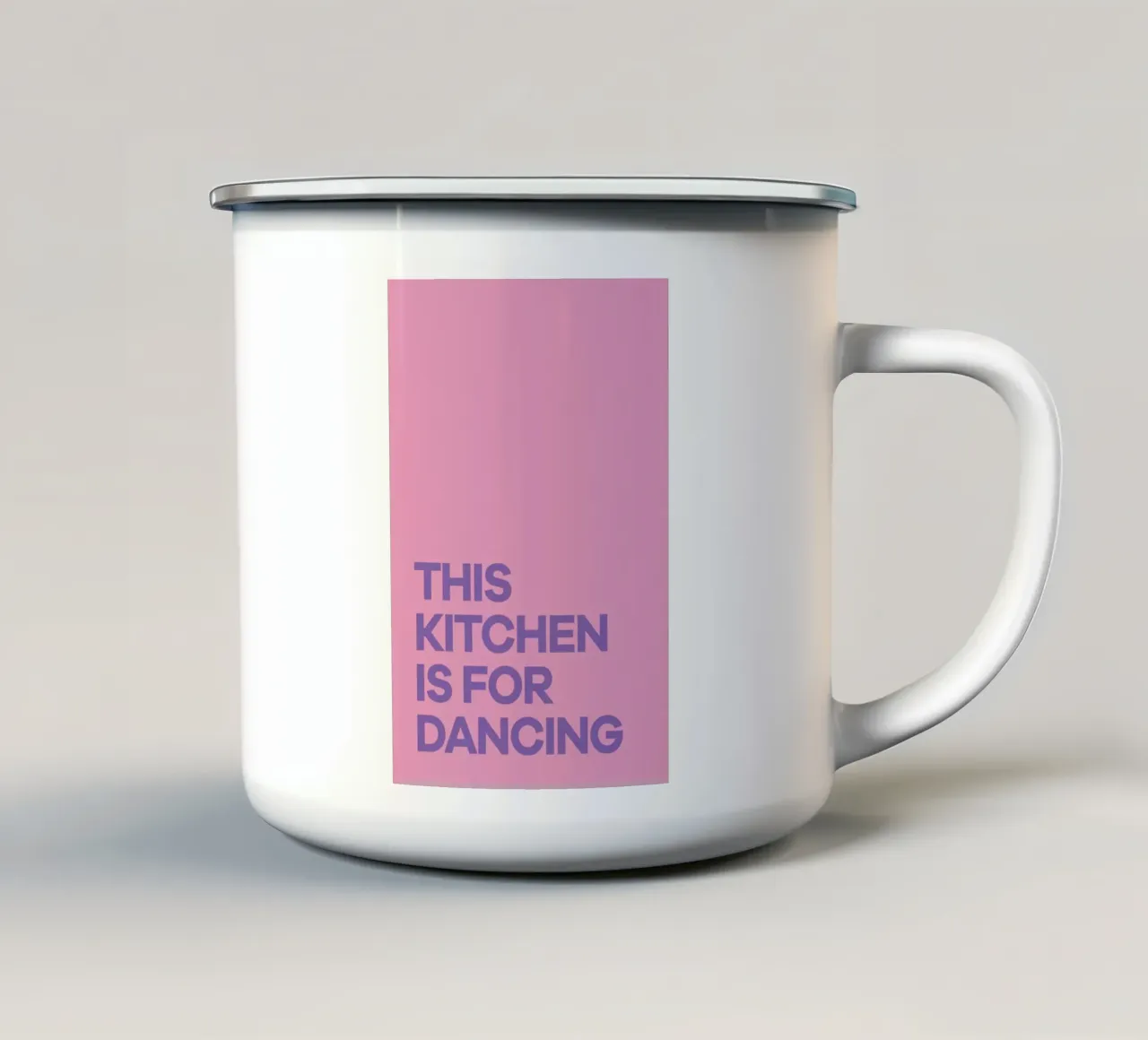 This Kitchen is for Dancing Purple emaille mok van Pure