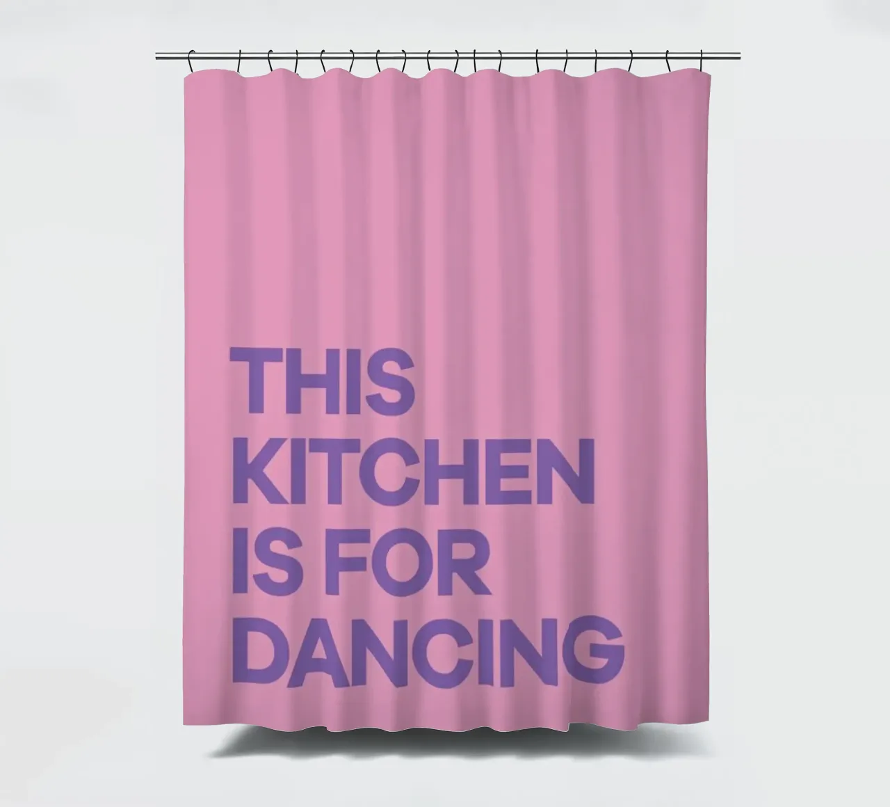 This Kitchen is for Dancing Purple shower curtain by Pure