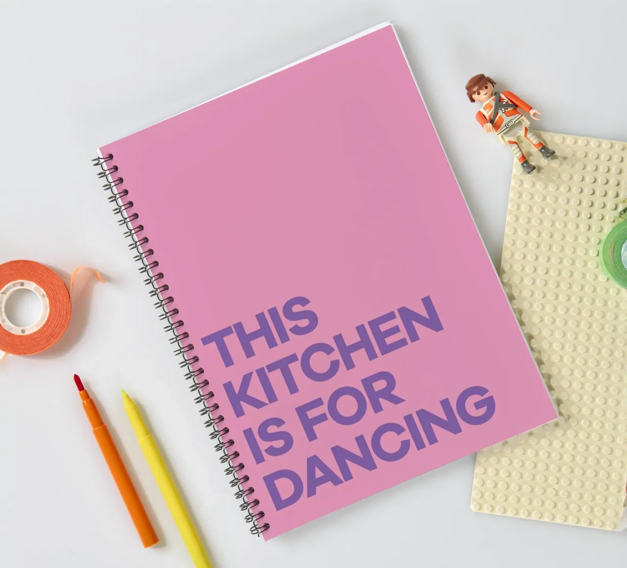 This Kitchen is for Dancing Purple spiral notebook by Pure
