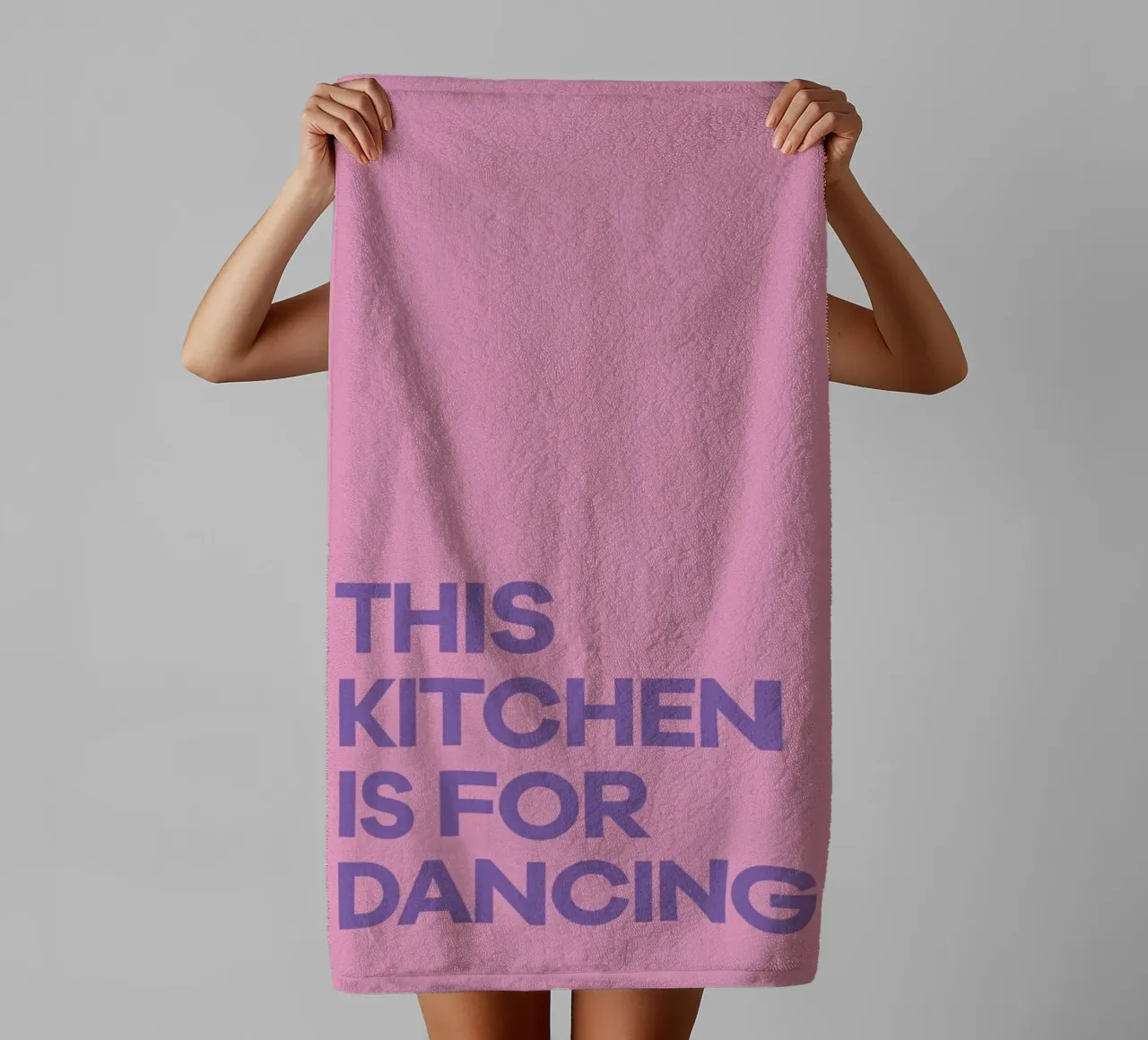 This Kitchen is for Dancing Purple towel by Pure