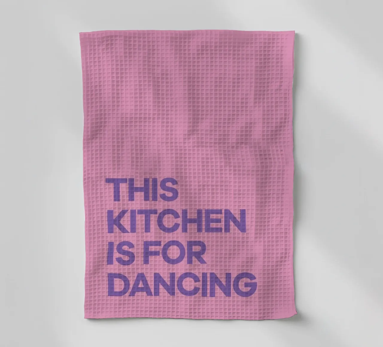 This Kitchen is for Dancing Purple tea towel by Pure
