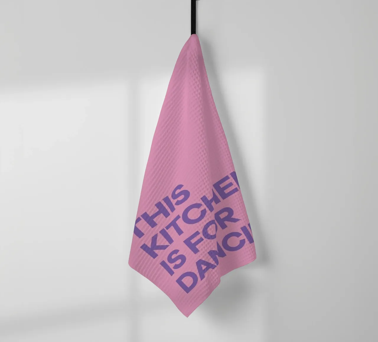This Kitchen is for Dancing Purple tea towel by Pure