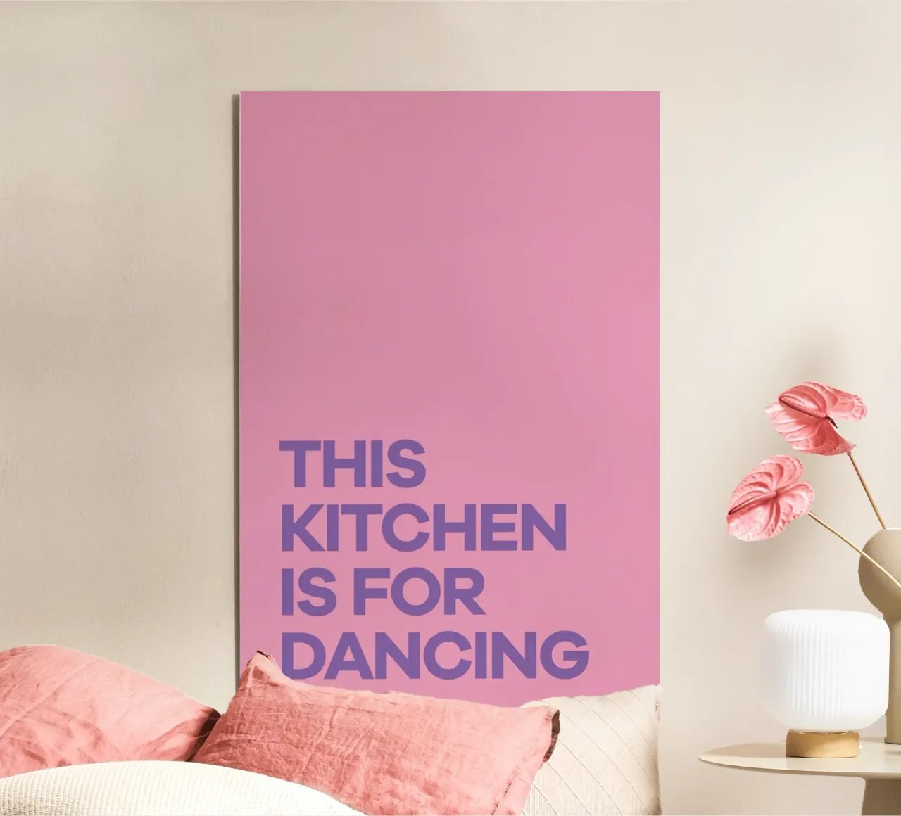 This Kitchen is for Dancing Purple aluminium-dibond van Pure