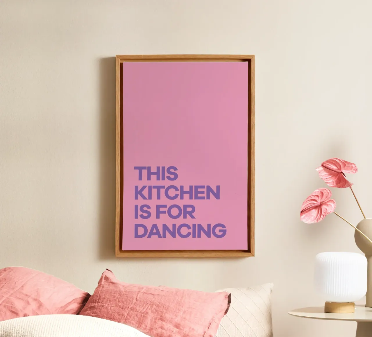 This Kitchen is for Dancing Purple canvas by Pure