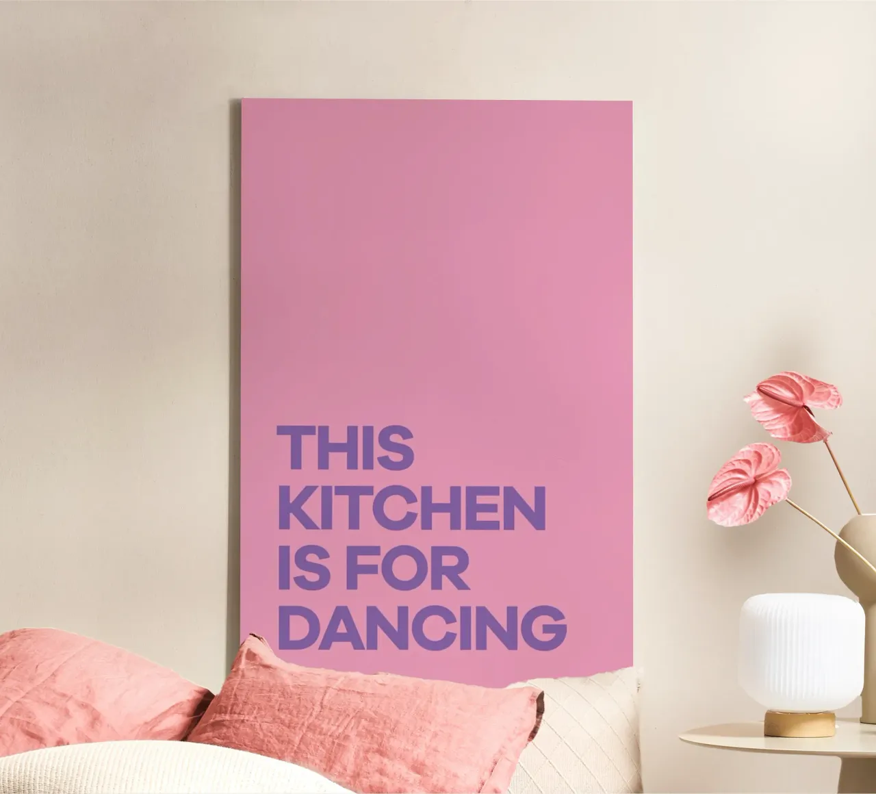 This Kitchen is for Dancing Purple canvas by Pure