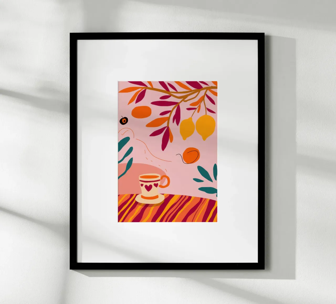 Foglie d'agrumi Immobile poster con telaio in alluminio da Sentinel Glow