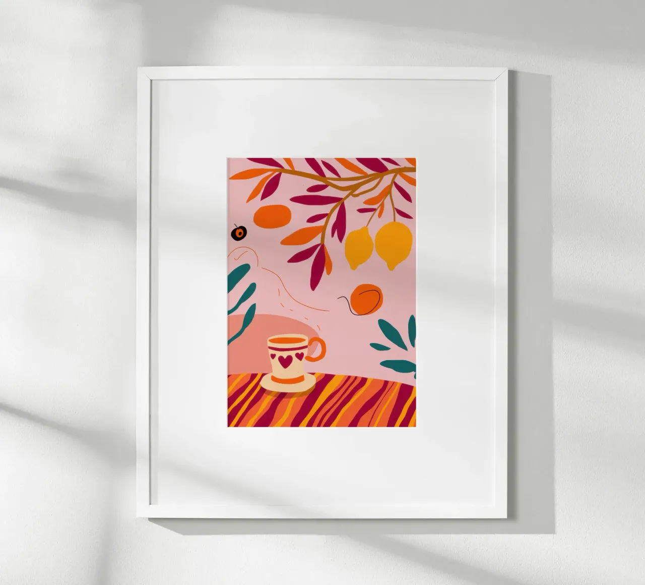 Foglie d'agrumi Immobile poster con telaio in alluminio da Sentinel Glow