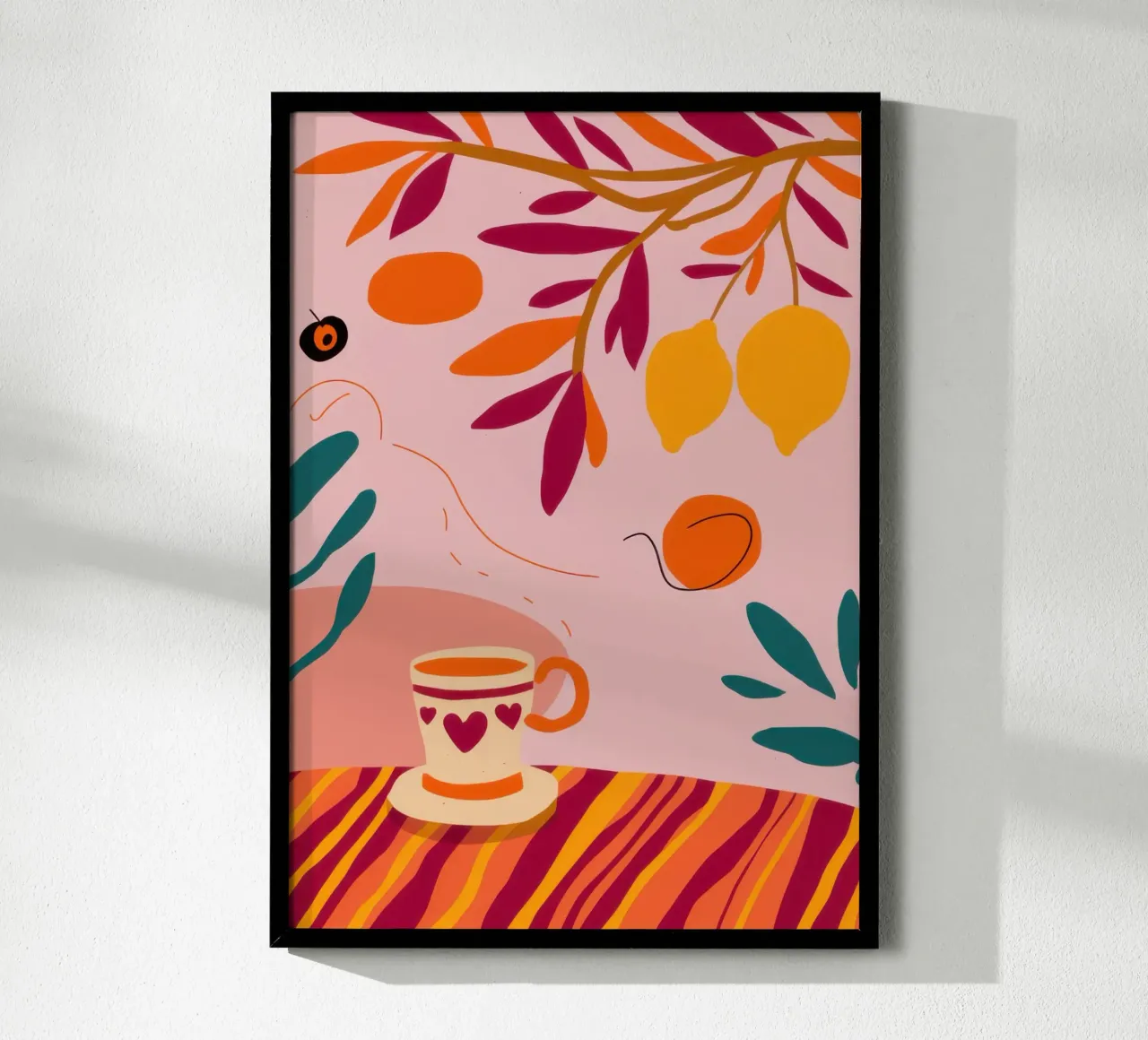 Foglie d'agrumi Immobile poster con telaio in alluminio da Sentinel Glow