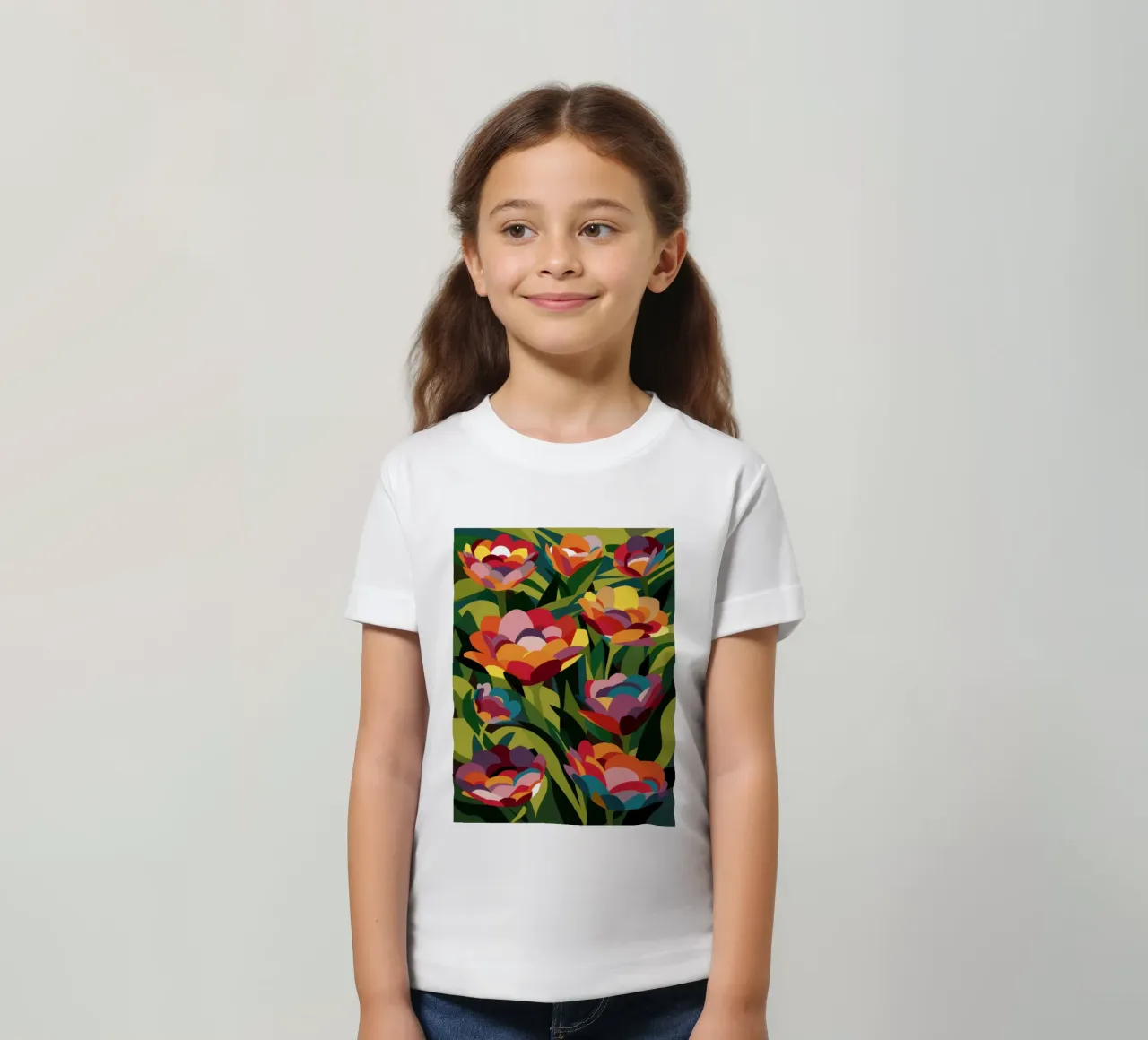 Impressionist Bloom Field kids t-shirt by Arcane Lines