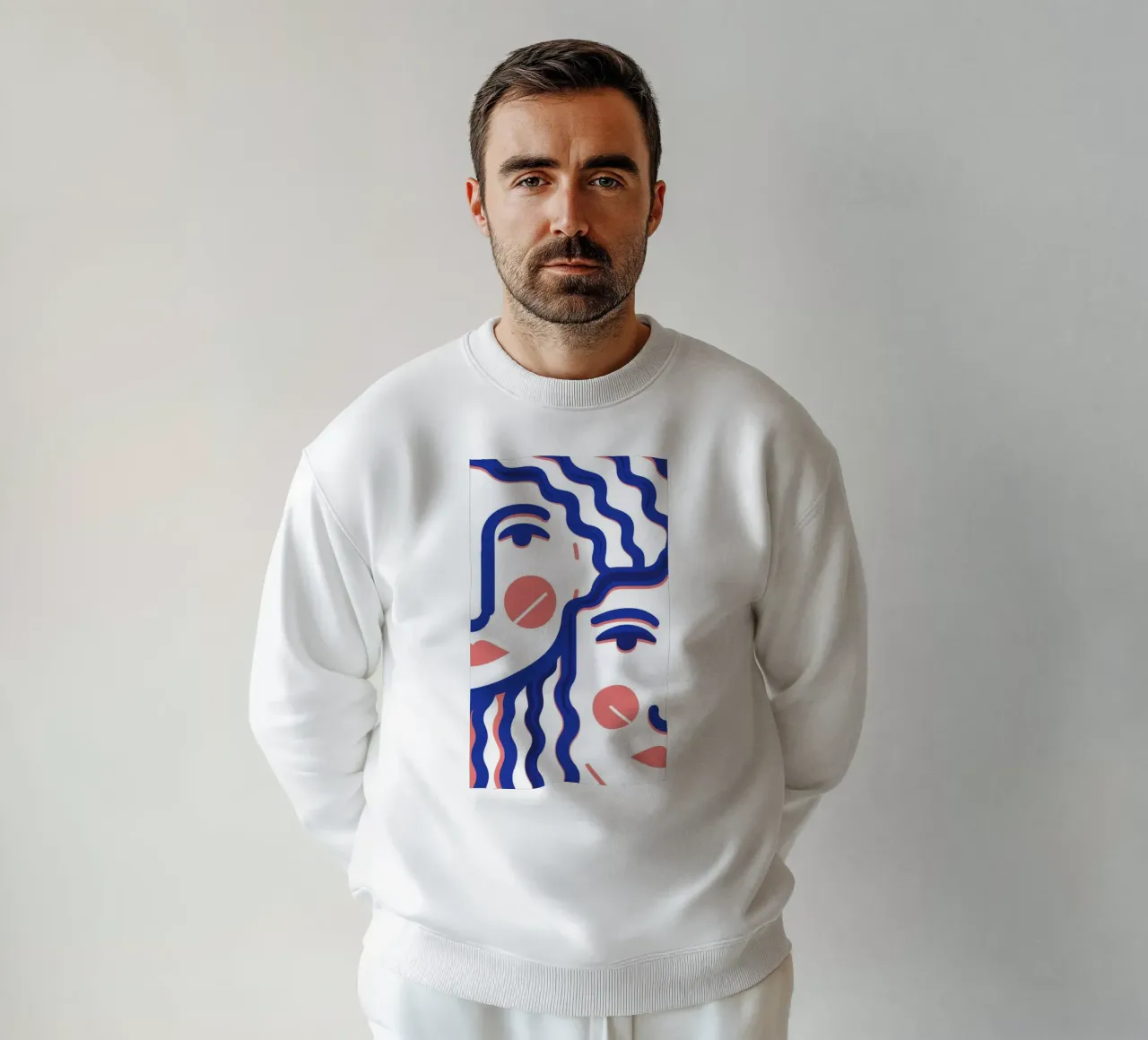 Golvend Gezicht Abstract sweatshirt van Marigold Tiga