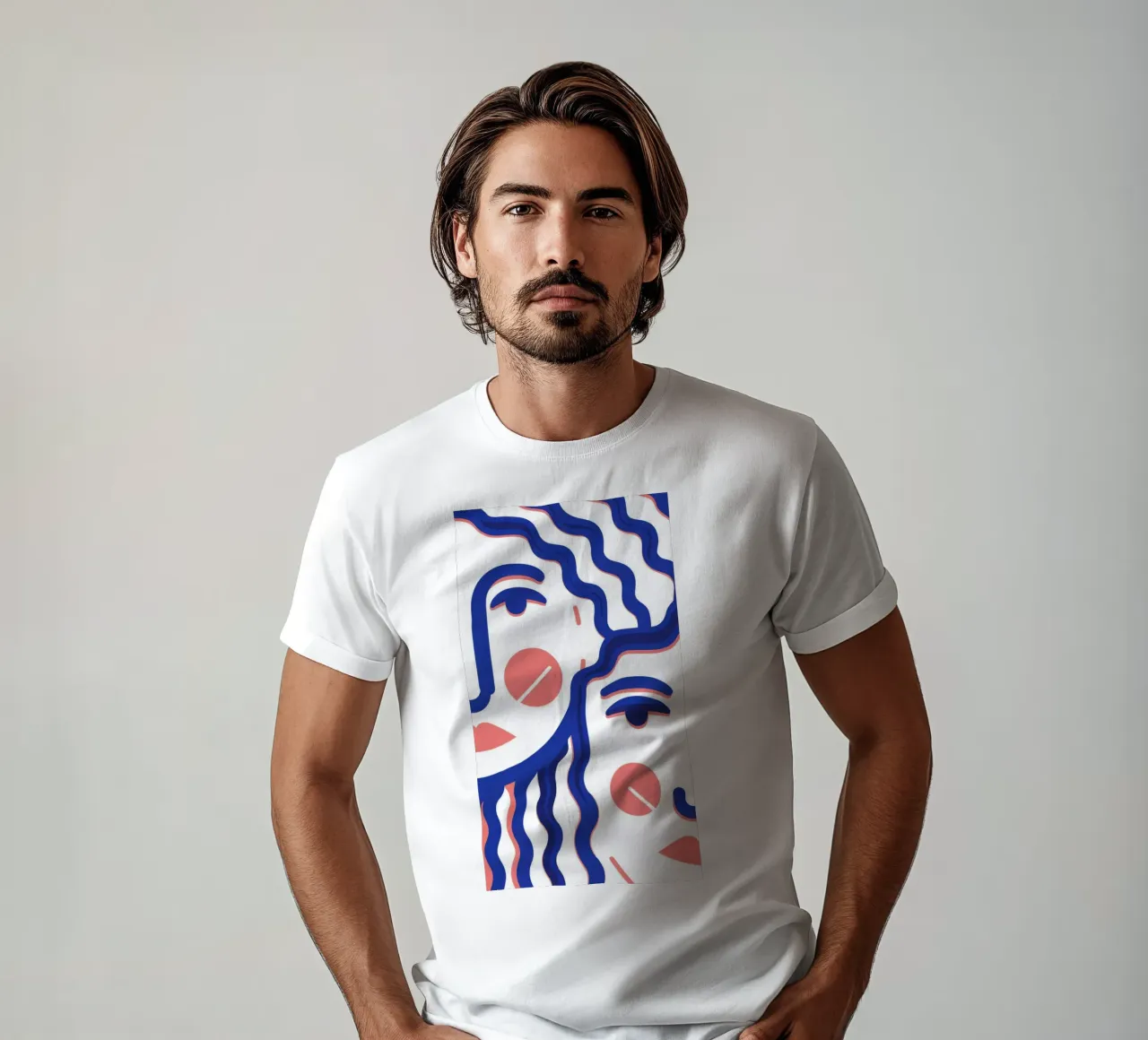 Golvend Gezicht Abstract t-shirt van Marigold Tiga