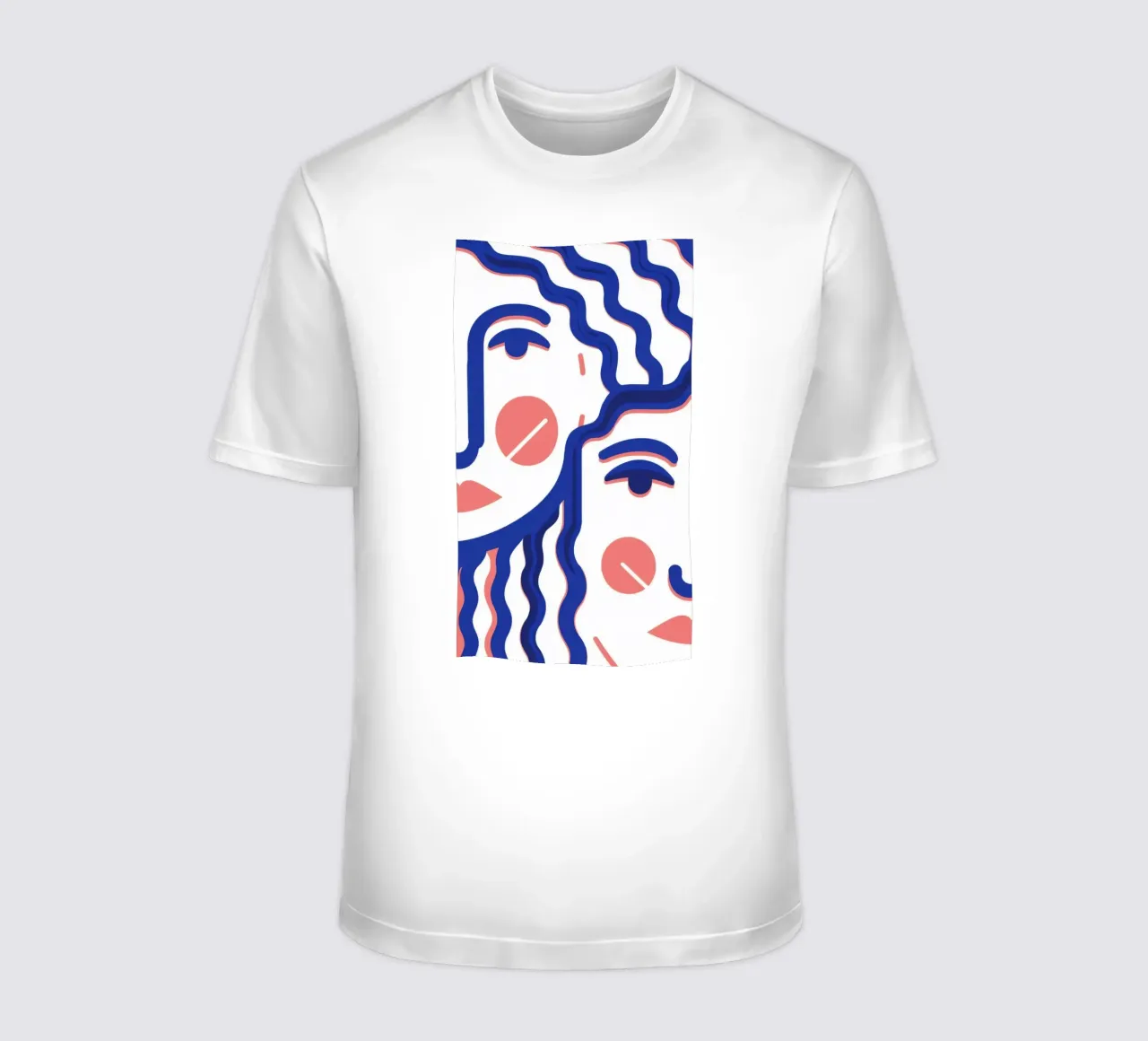 Golvend Gezicht Abstract t-shirt van Marigold Tiga