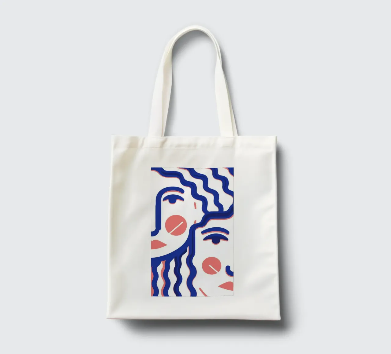 Golvend Gezicht Abstract jute draagtas van Marigold Tiga