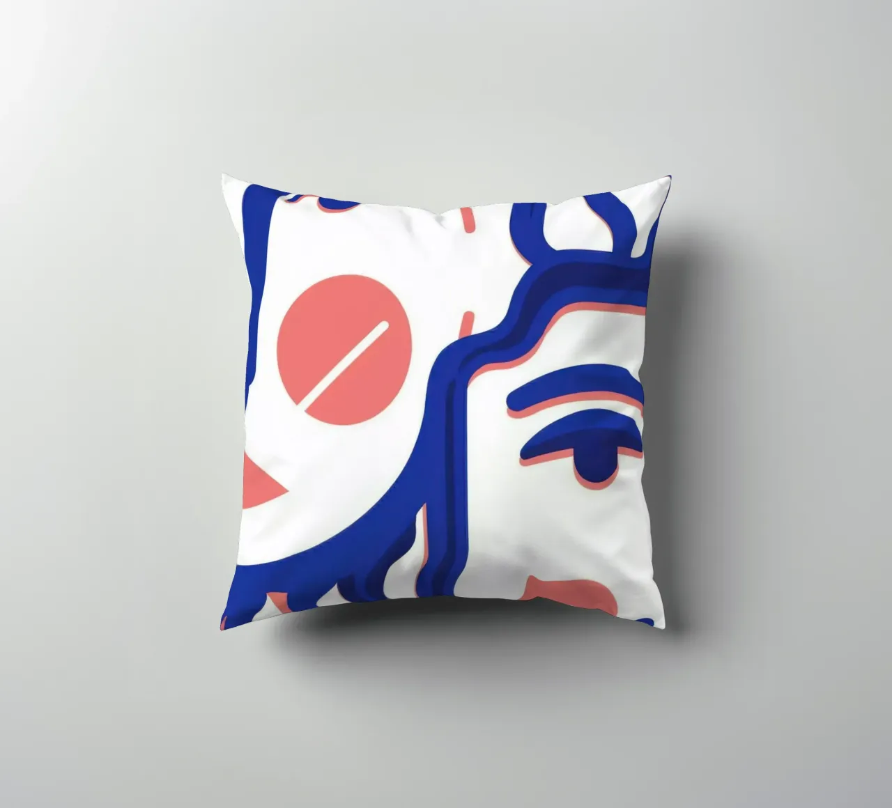Wavy Face Abstract decorative cushion by Marigold Tiga