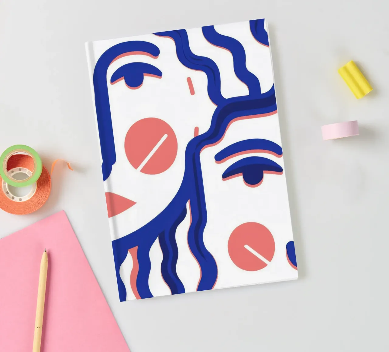 Wavy Face Abstract notebook by Marigold Tiga